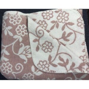Docofil Throw Blanket Floral Pink White Reversible Portugal Cotton Blend